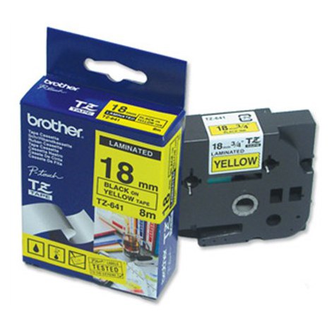 Brother | 641 | Laminated tape | Thermal | Black on yellow | Roll (1.8 cm x 8 m) - 2